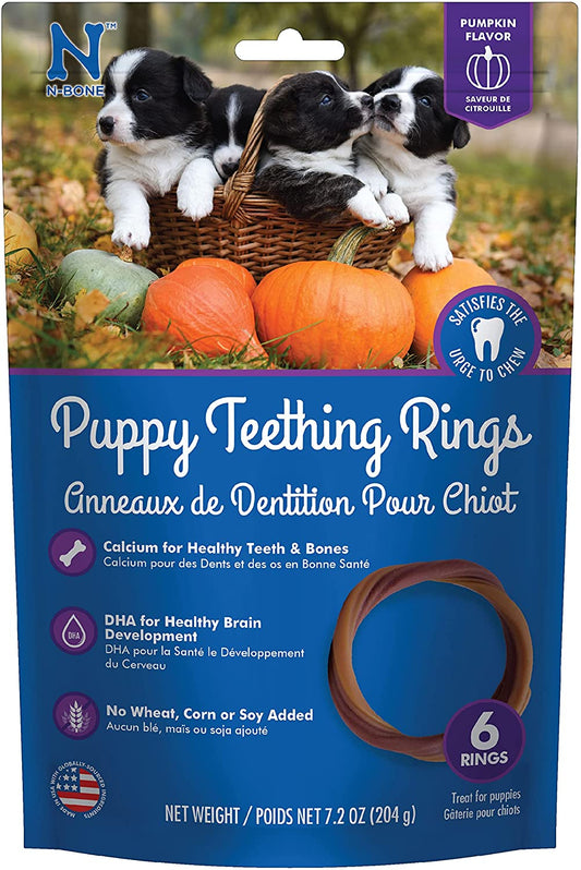 6 count N-Bone Puppy Teething Ring Pumpkin