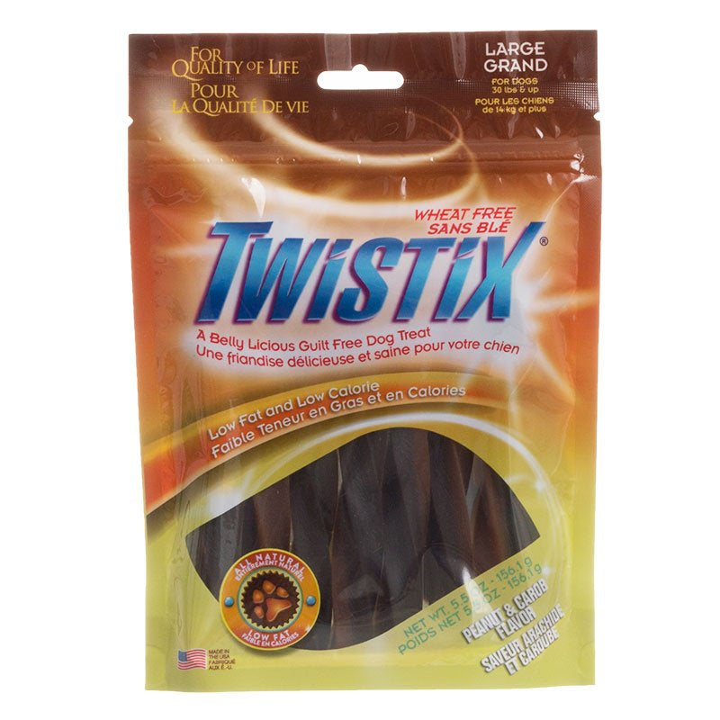 5.5 oz Twistix Peanut and Carob Flavor Dog Treats Large