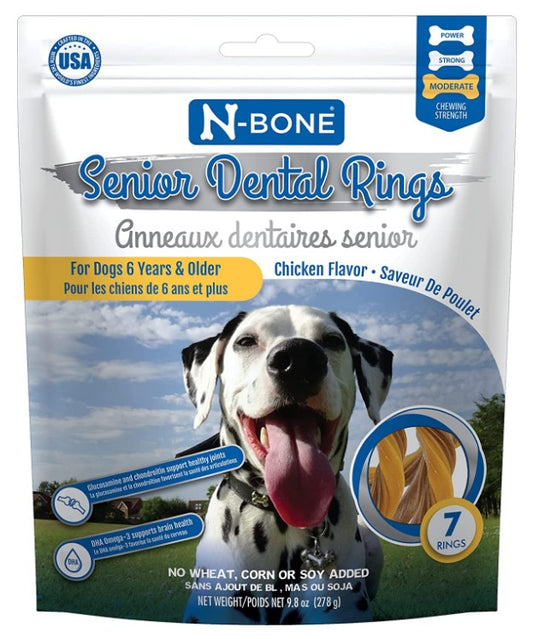 7 count N-Bone Senior Dental Rings Chicken Flavor