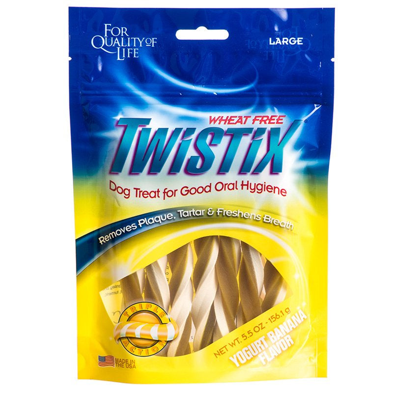 5.5 oz Twistix Yogurt Banana Flavor Large Dog Treats