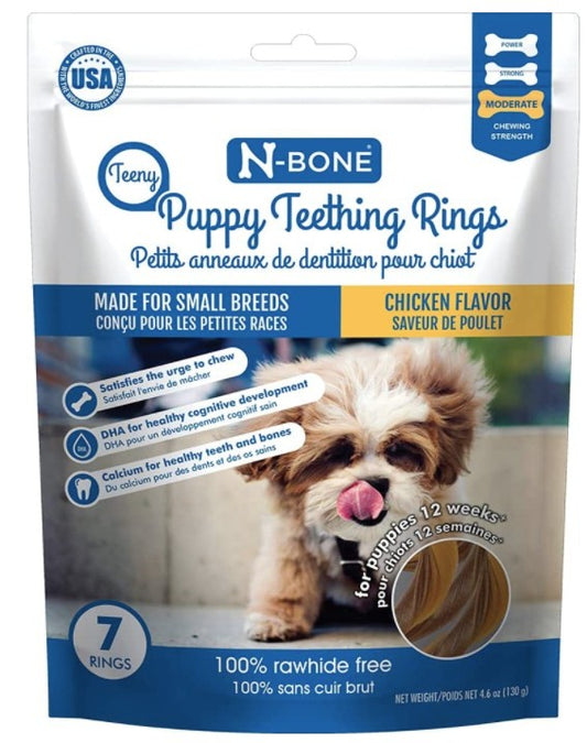 7 count N-Bone Teeny Puppy Teething Rings Chicken Flavor