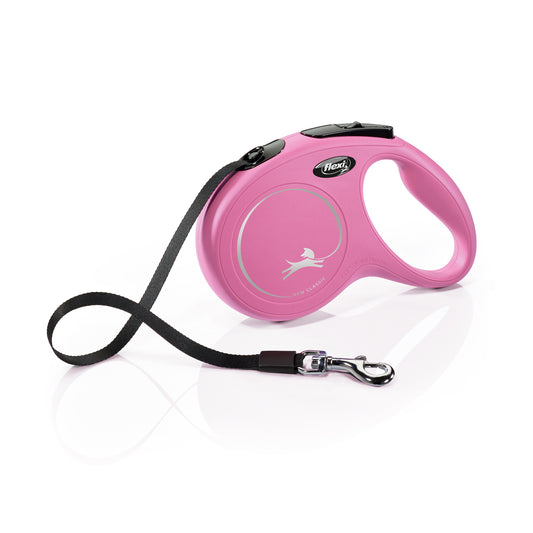 Medium - 16' long Flexi Classic Pink Retractable Dog Leash