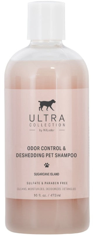 16 oz Nilodor Ultra Collection Odor Control and Deshedding Shampoo Sugarcane Island Scent