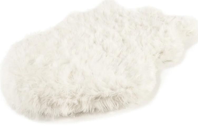 Small/Medium - 1 count Paw PupRug Faux Fur Orthopedic Dog Bed White