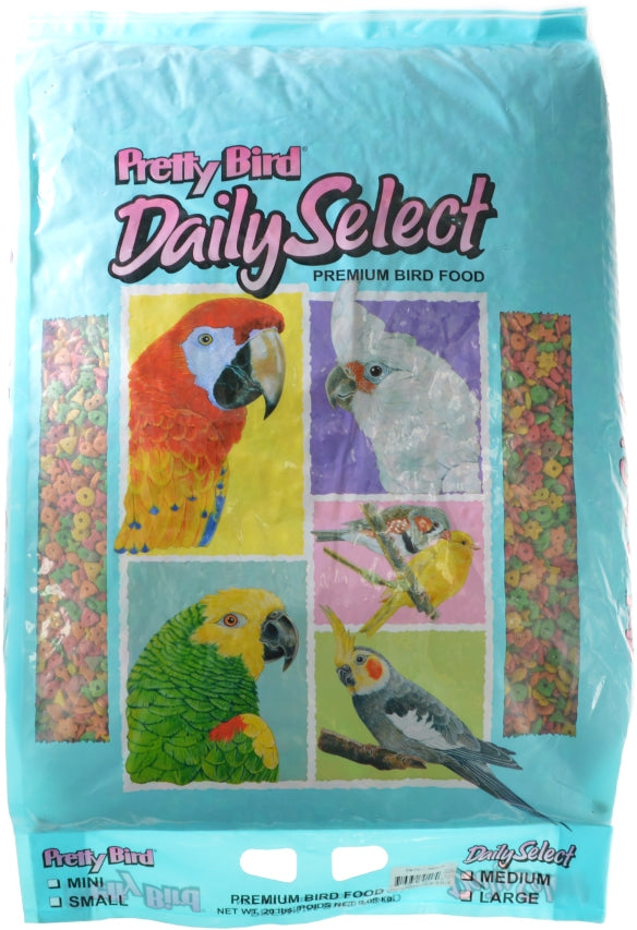 Medium - 20 lb Pretty Pets Pretty Bird Daily Select Premium Bird Food