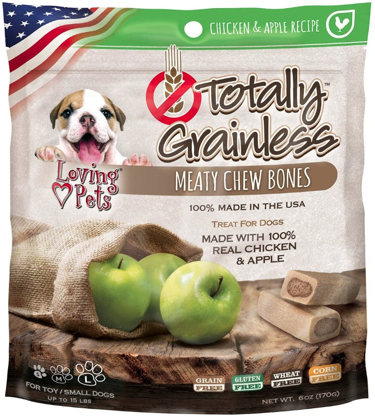 6 oz Loving Pets Totally Grainless Chicken and Apple Bones Small