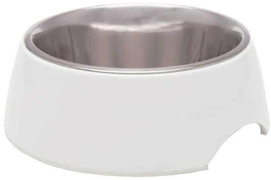 Medium - 1 count Loving Pets Ice White Retro Bowl