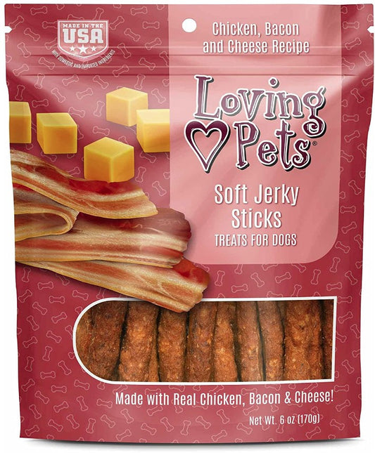 6 oz Loving Pets Soft Jerky Sticks Bacon Flavor