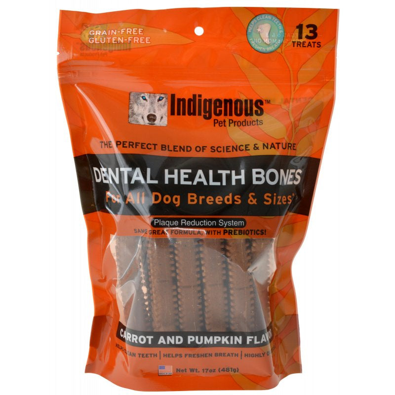 13 count Indigenous Dental Health Bones Carrot and Pumpkin Flavor