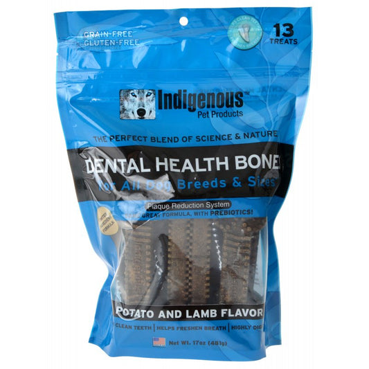 13 count Indigenous Dental Health Bones Potato and Lamb Flavor