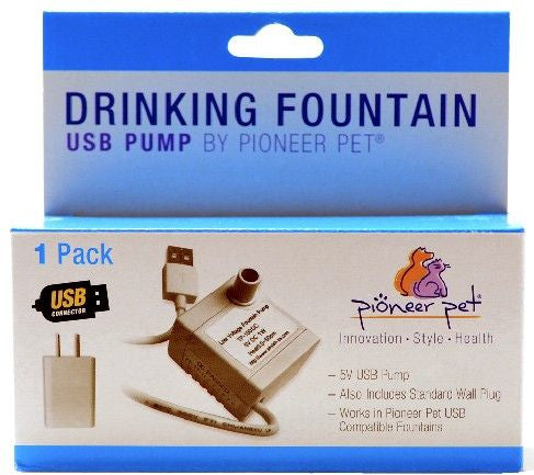 1 count Pioneer Pet Drinking Fountain Pump USB Plug With Transformer