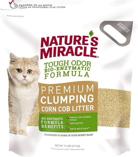 10 lb Natures Miracle Premium Clumping Corn Cob Litter for Cats