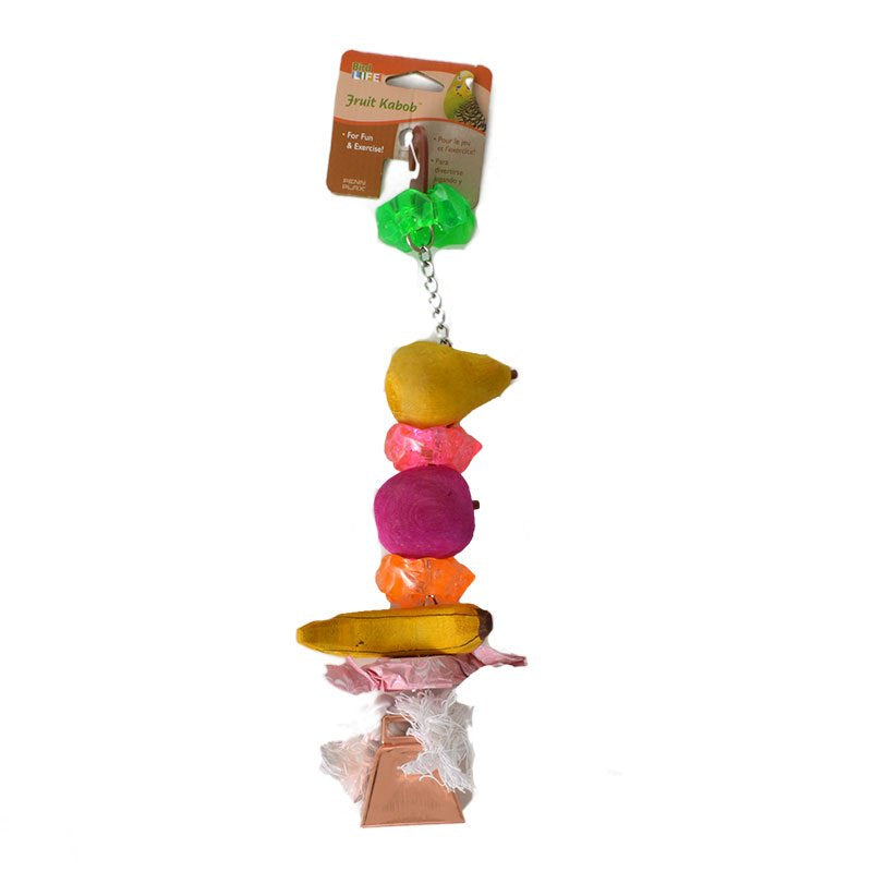 Large - 1 count Penn Plax Bird Life Fruit-Kabob Wood Treat Bird Toy