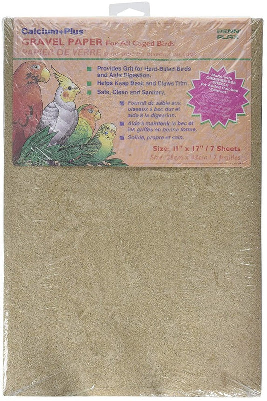 11" x 17" - 7 count Penn Plax Calcium Plus Gravel Paper for Caged Birds