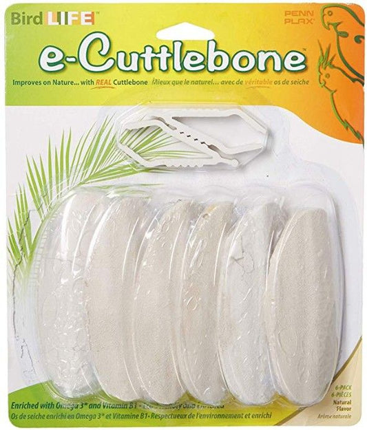 6 count Penn Plax Bird Life E2 Natural Flavor Cuttlebone