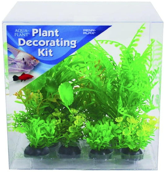 6 count Penn Plax Aquarium Plant Decoration Kit Green