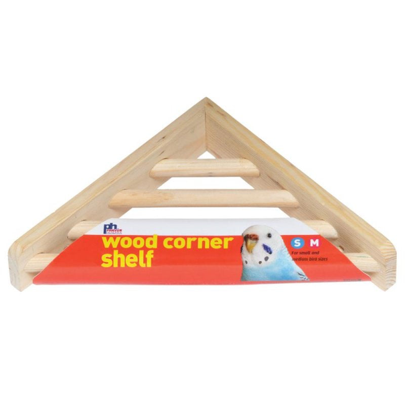 1 count Prevue Wood Corner Shelf for Bird Cages