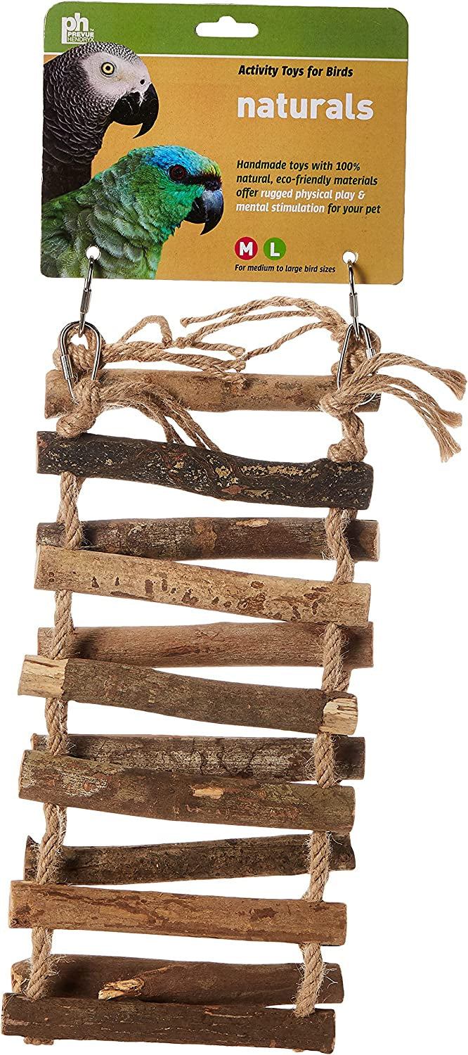 Large - 1 count Prevue Naturals Wood and Rope Ladder Bird Toy