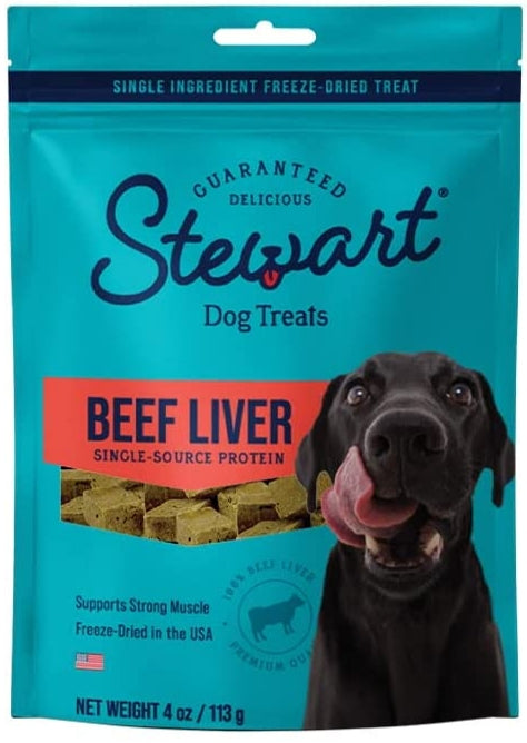 4 oz Stewart Freeze Dried Beef Liver Treats Resalable Pouch