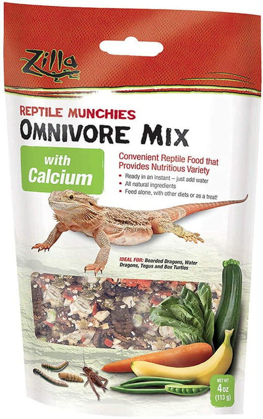 4 oz Zilla Reptile Munchies Omnivore Mix with Calcium