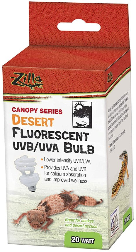 1 count Zilla Canopy Series Desert Fluorescent UVB/UVA Bulb