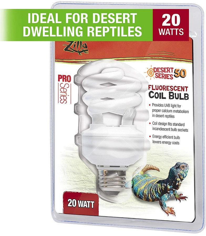 20 watt Zilla Desert 50 Fluorescent Coil Bulb with UVB