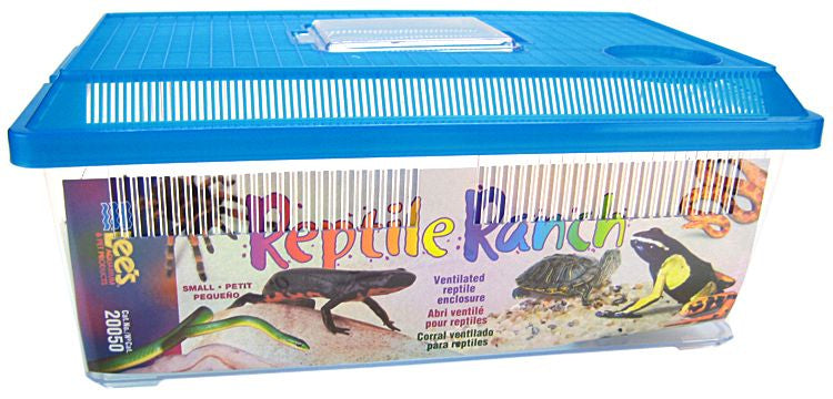 Small - 1 count Lees Reptile Ranch Ventilated Reptile and Amphibian Rectangle Habitat with Lid