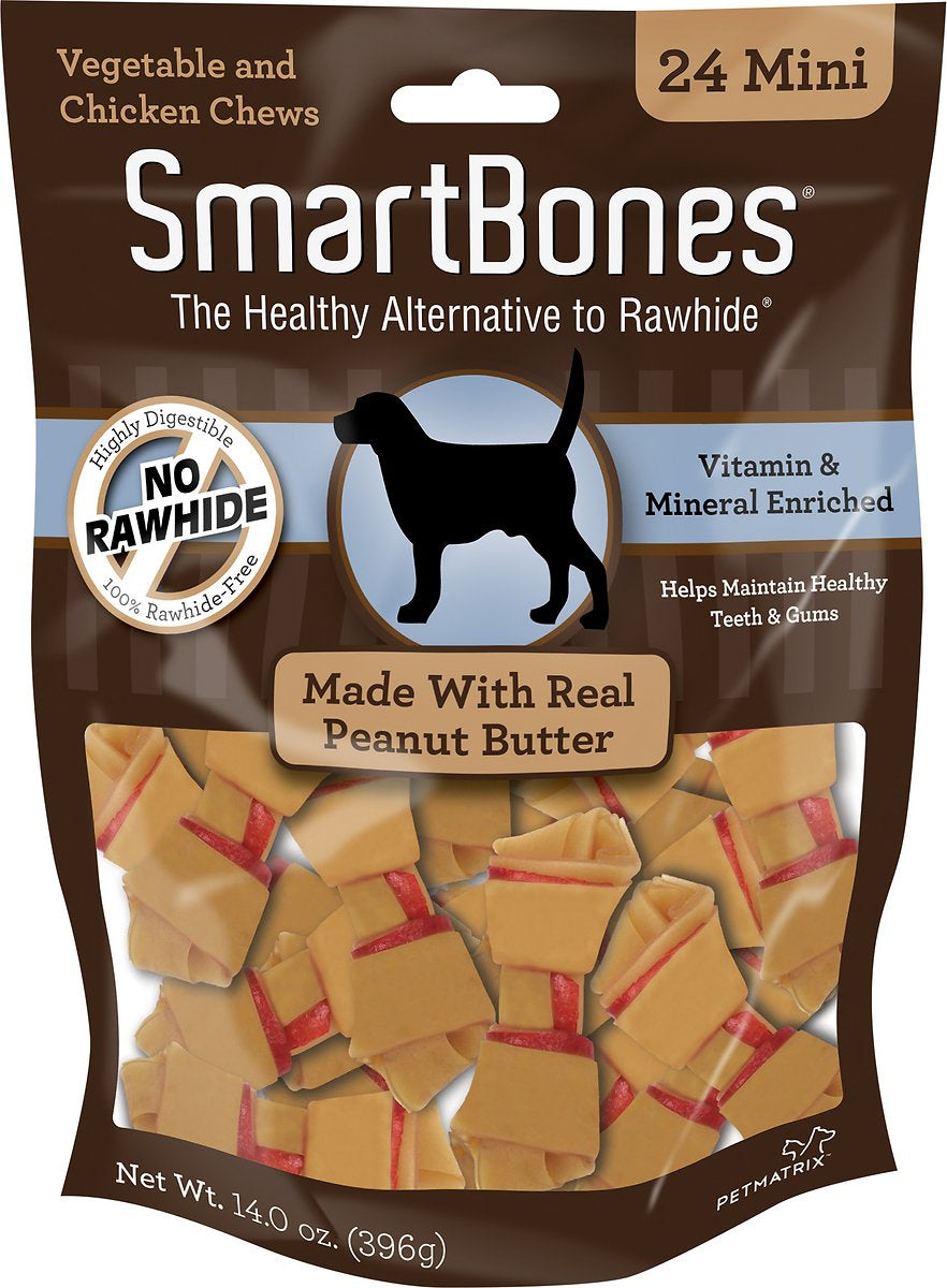 24 count SmartBones Rawhide Free Peanut Butter Bones Mini