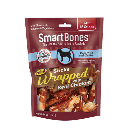 15 count SmartBones Mini Chicken Wrapped Sticks Rawhide Free Dog Chew