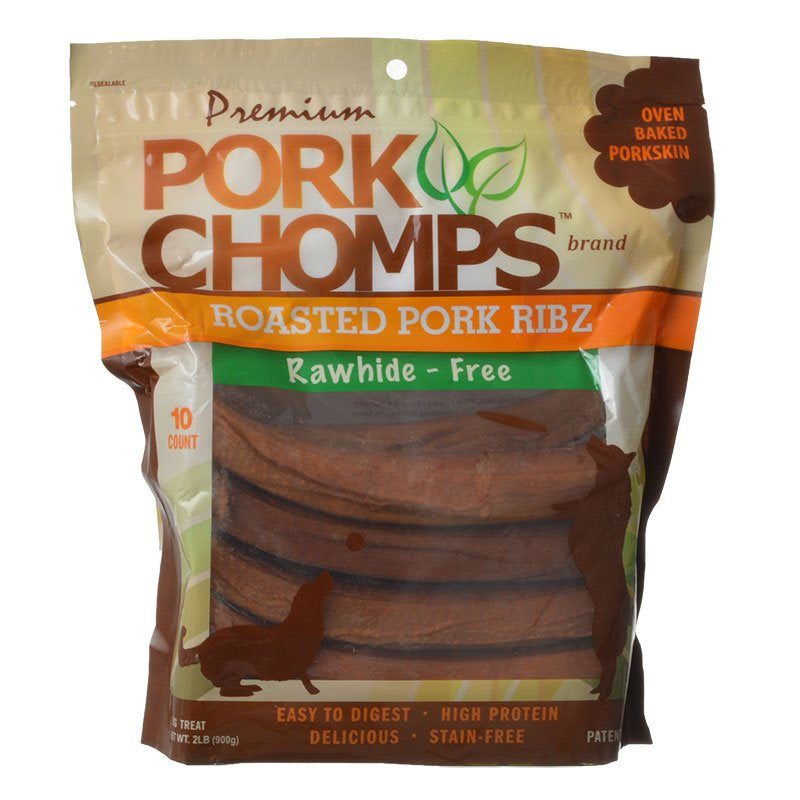 10 count Pork Chomps Roasted Pork Ribz Dog Treats