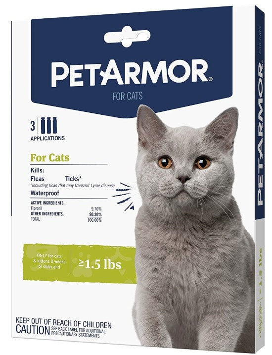 3 count PetArmor Flea and Tick Treatment for Cats (Over 1.5 Pounds)