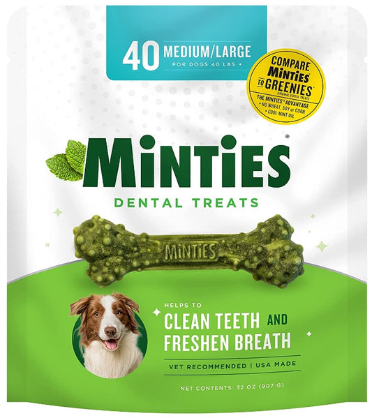 40 count Sergeants Minties Dental Treats for Dogs Medium Large