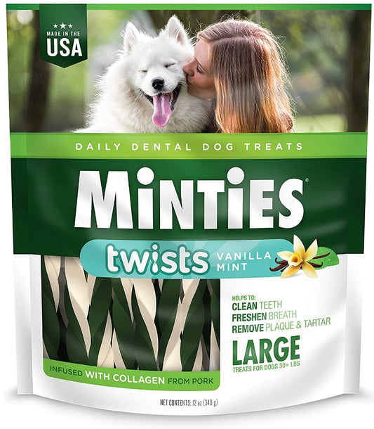 12 oz Sergeants Minties Twists Dental Treats Large