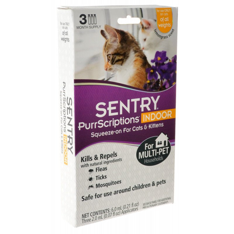 3 count Sentry PurrScriptions Indoor Squeeze-On for Cats and Kittens