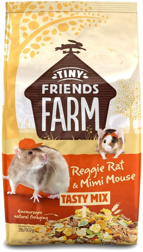 2 lb Supreme Pet Foods Tiny Friends Farm Reggie Rat and Mimi Mouse Tasty Mix Food