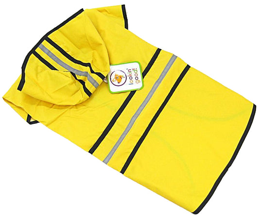 Large - 1 count Fashion Pet Rainy Days Slicker Yellow Dog Rain Coat