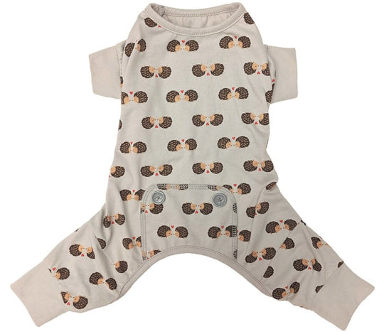 Small - 1 count Fashion Pet Hedgehog Dog Pajamas Gray