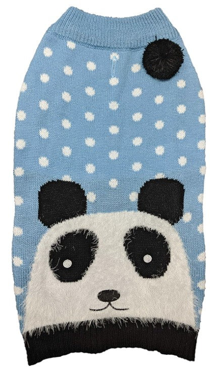 X-Small - 1 count Fashion Pet Panda Dog Sweater Blue