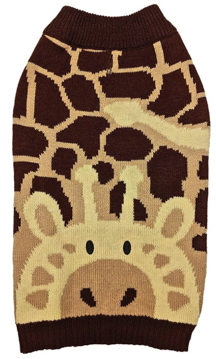 Small - 1 count Fashion Pet Giraffe Dog Sweater Brown