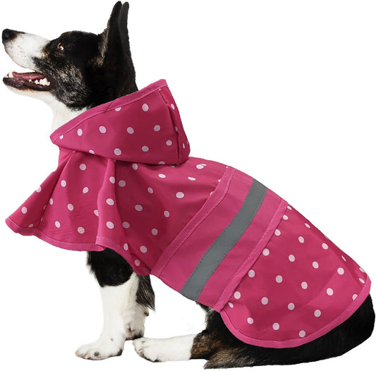 Small - 1 count Fashion Pet Polka Dot Dog Raincoat Pink