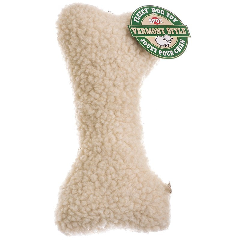 12"L - 1 count Spot Vermont Style Fleecy Dog Toy Bone