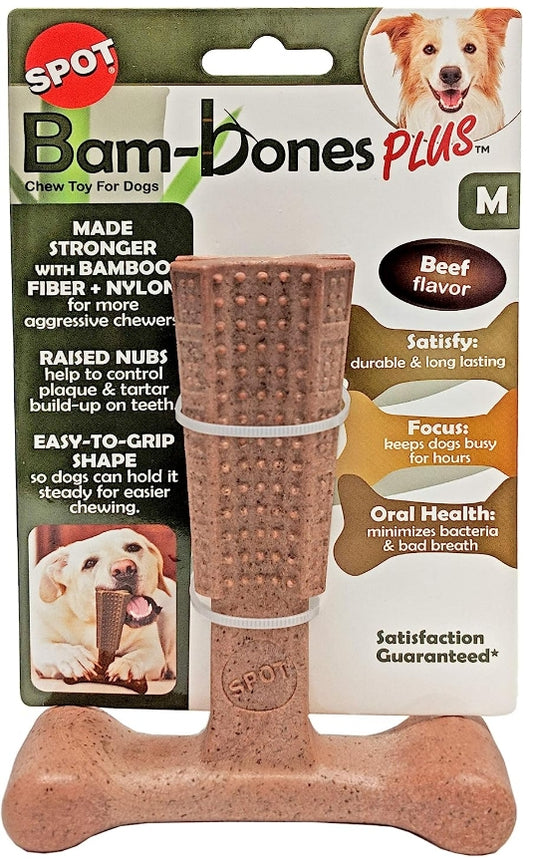 1 count Spot Bambone Plus Beef Dog Chew Toy Medium