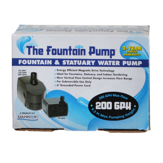 200 GPH Danner The Fountain Pump Magnetic Drive Submersible Pump