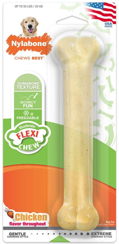 1 count Nylabone Flexi Chew Bone Chicken Flavor Giant