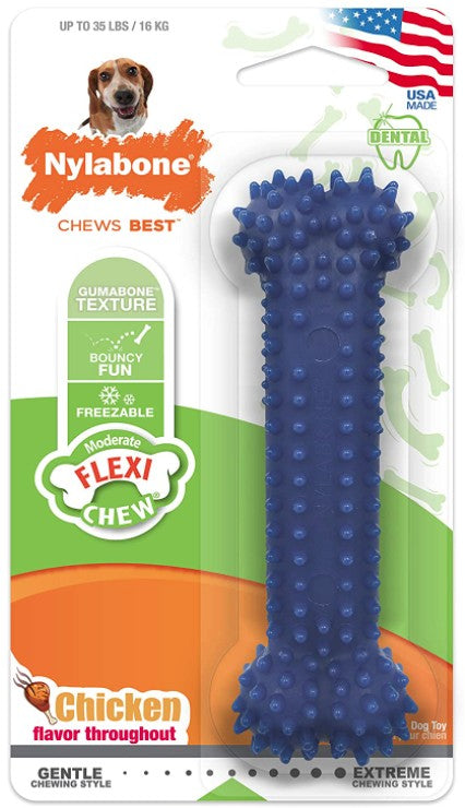 1 count Nylabone Dental Chew Bone Chicken Flavor Wolf