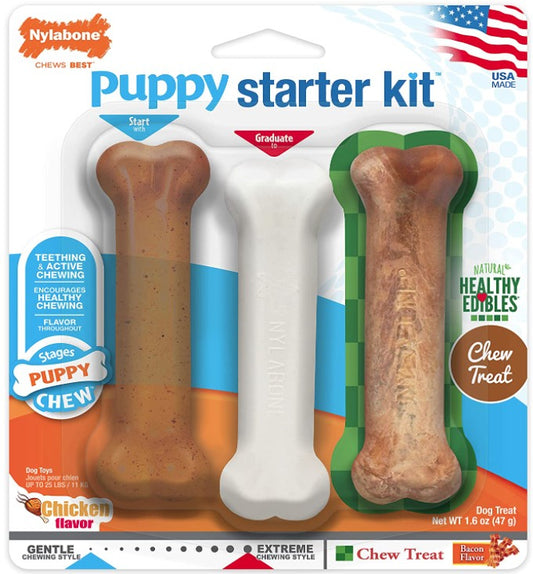 3 count Nylabone Puppy Chew Starter Kit