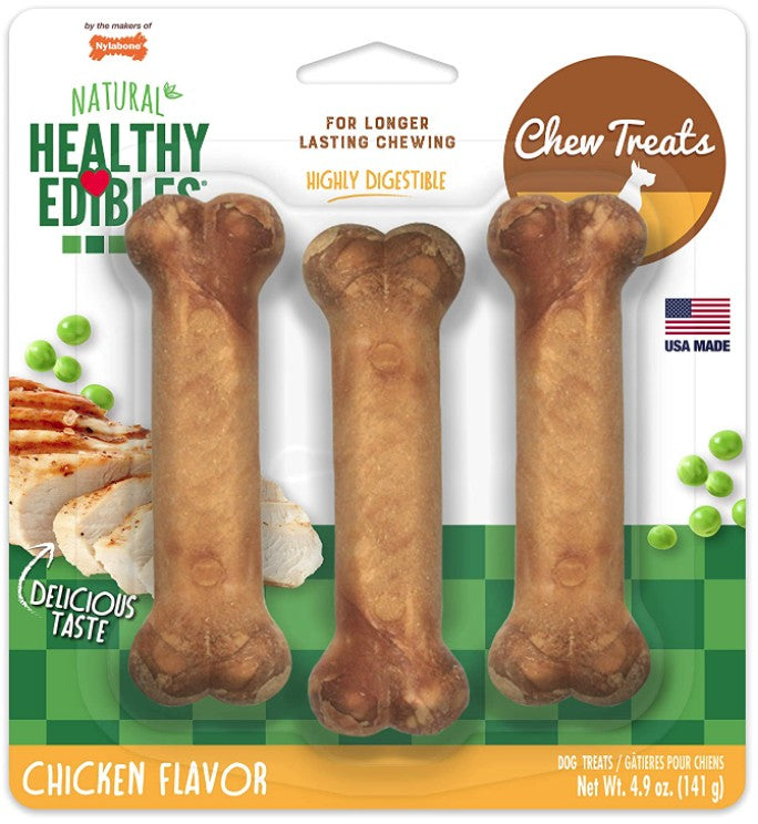 3 count Nylabone Healthy Edibles Chews Chicken Regular