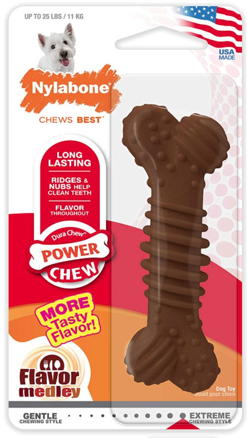 Regular - 1 count Nylabone Dura Chew Power Chew Bone Chicken Flavor