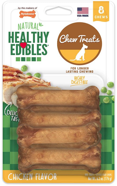 8 count Nylabone Healthy Edibles Chews Chicken Petite