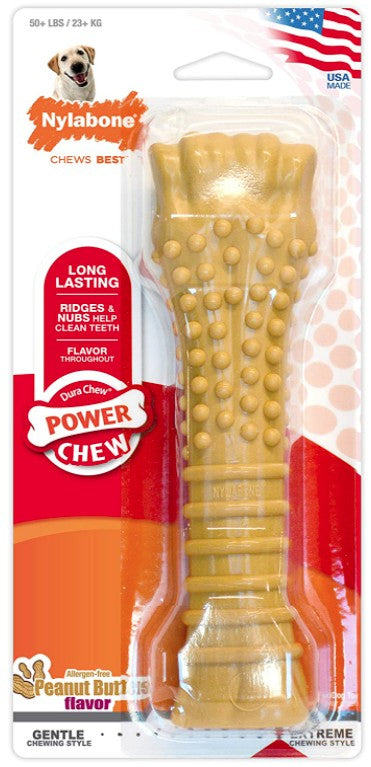 1 count Nylabone Dura Chew Textured Bone Peanut Butter Flavor Souper